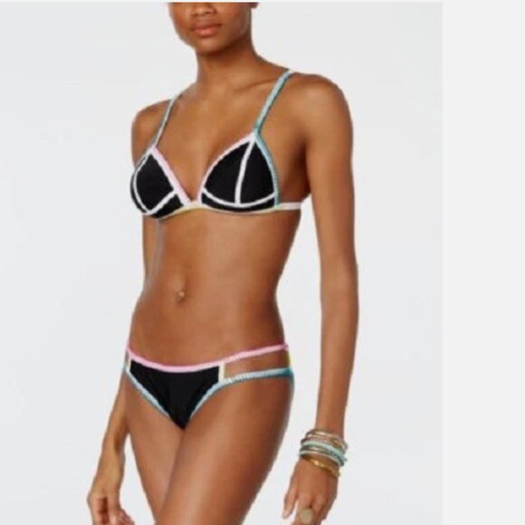New Hula Honey Swimsuit Bikini 2 piece set Sz L Push Up - Picture 1 of 3